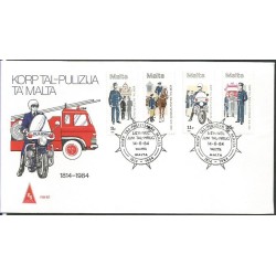 Malta 1984, Straż pożarna, policja. FDC
