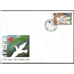 Tajlandia 1992, Pożar, straż pożarna, czerwony krzyż. FDC