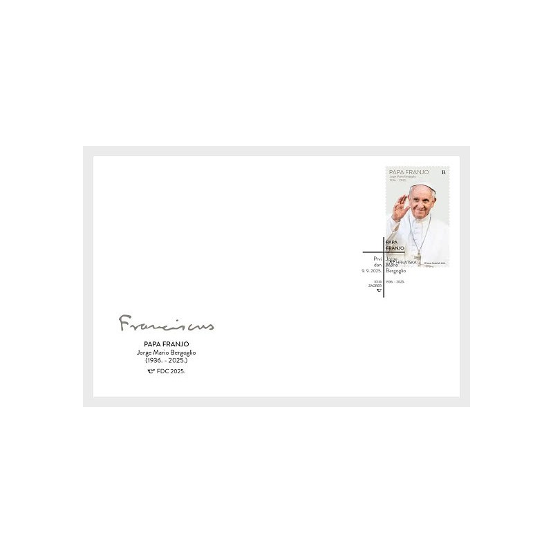 Chorwacja 2025, Papież Franciszek. FDC