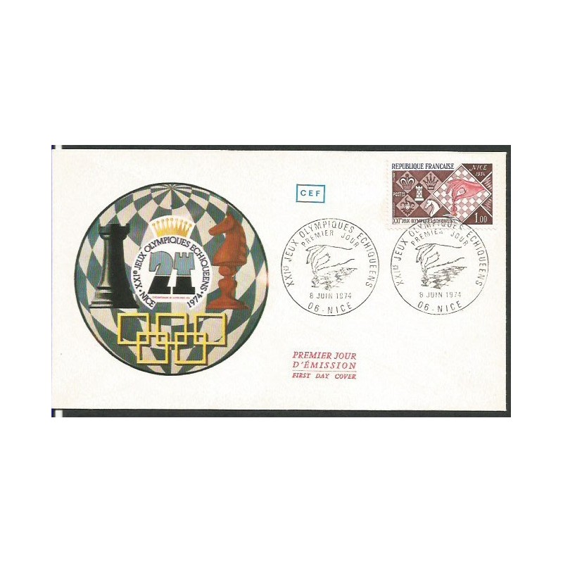 Francja 1974, Szachy. FDC