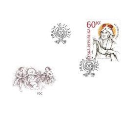 Czechy 2021, Święta Ludmiła, drzewo. FDC