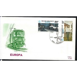 Belgia 1983, EUROPA CEPT: kolej, telekomunikacja. FDC