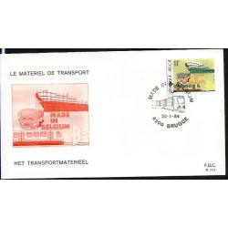 Belgia 1984, Kolej, pociąg, tramwaj, autobus. FDC