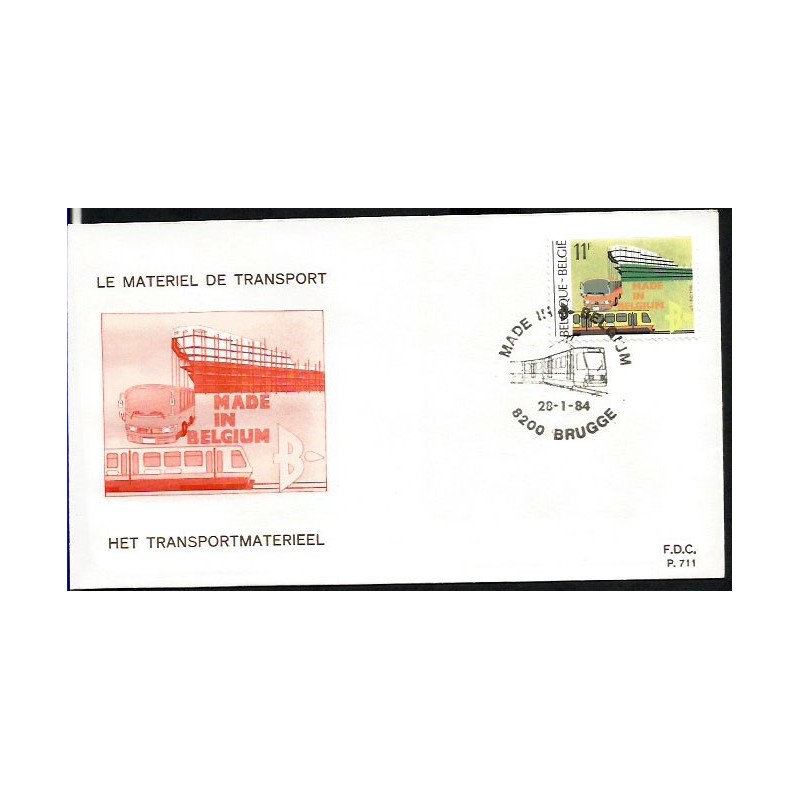 Belgia 1984, Kolej, pociąg, tramwaj, autobus. FDC
