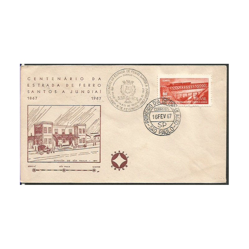 Brazylia 1967, Kolej, most. FDC