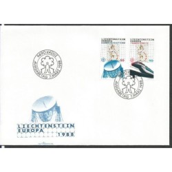 Liechtenstein 1988, EUROPA CEPT: kolej, telekomunikacja. FDC