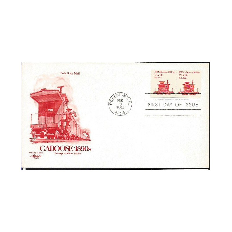 USA 1984, Kolej, wagony. FDC