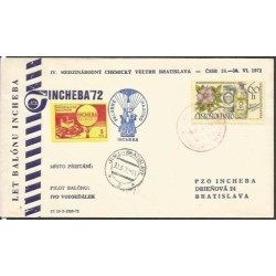 Czechosłowacja 1972, Balon, poczta balonowa, INCHEBA.
