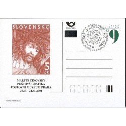 Czechy 2001, Wystawa grafiki, Wielkanoc. Cp z datownikiem