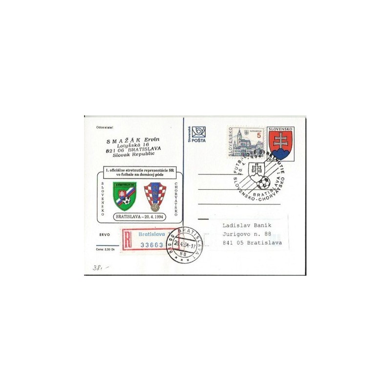 Słowacja 1994, Piłka nożna, pierwszy mecz reprezentacji narodowej. Polecony