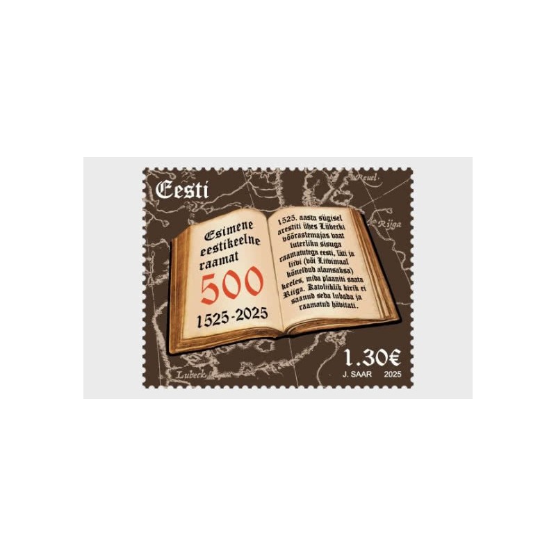 Estonia 2025, Książka w języku estońskim, 500 lat **