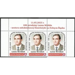 2025 Personalizowany, Leon Wróbel, PZF Wrocław, filatelistyka młodzieżowa. Pasek **