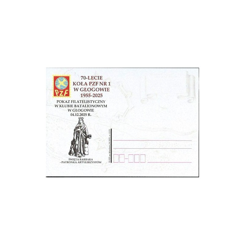 Kartka PZF Wrocław 2025, Głogów, Święta Barbara