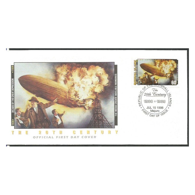 Wyspy Marshalla 1998, Pożar, sterowiec, Graf Zeppelin. FDC