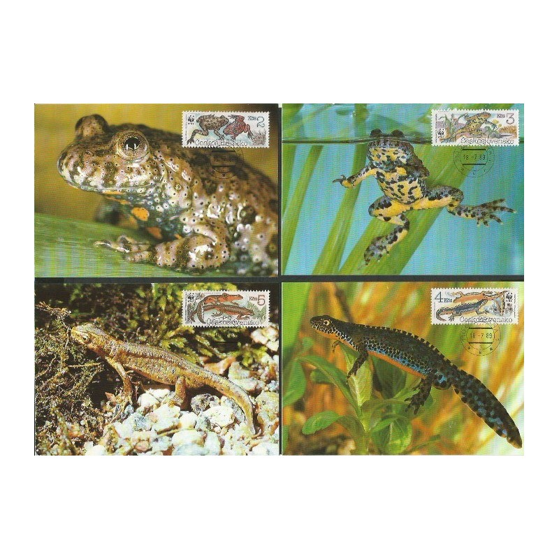 Czechosłowacja 1989, WWF: gady i płazy. Karty maksimum