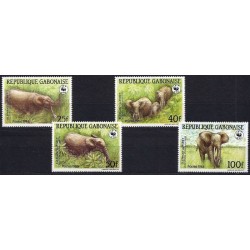 Gabon 1988, WWF: słonie **
