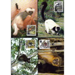 Madagaskar 1988, WWF: lemury. Karty maksimum