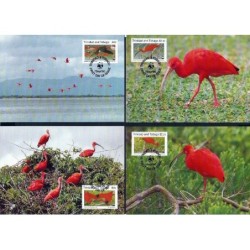 Trynidad i Tobago 1990, WWF: ptak ibis. Karty maksimum