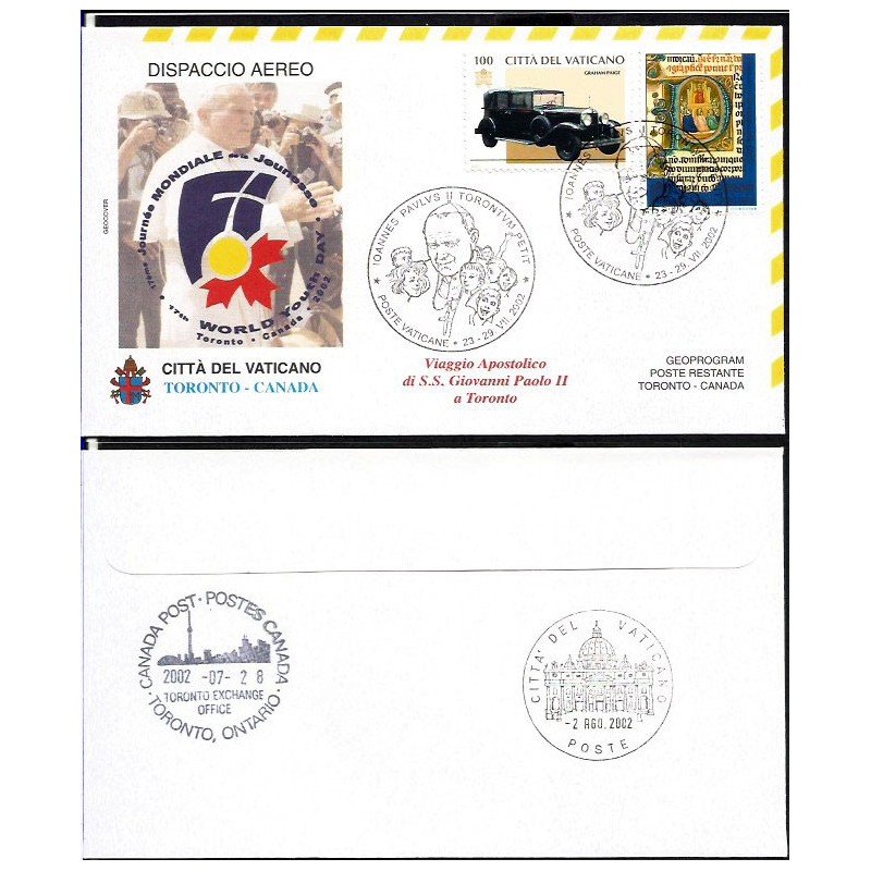 Watykan 2002, Papież Jan Paweł II, Kanada. Lot