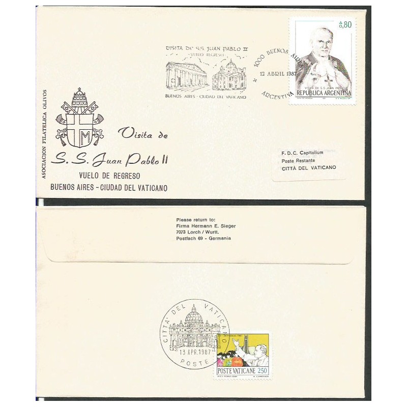 Argentyna 1987, Papież Jan Paweł II. Lot