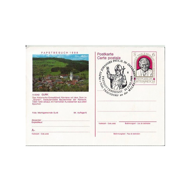 Austria 1988, Papież Jan Paweł II. Datownik