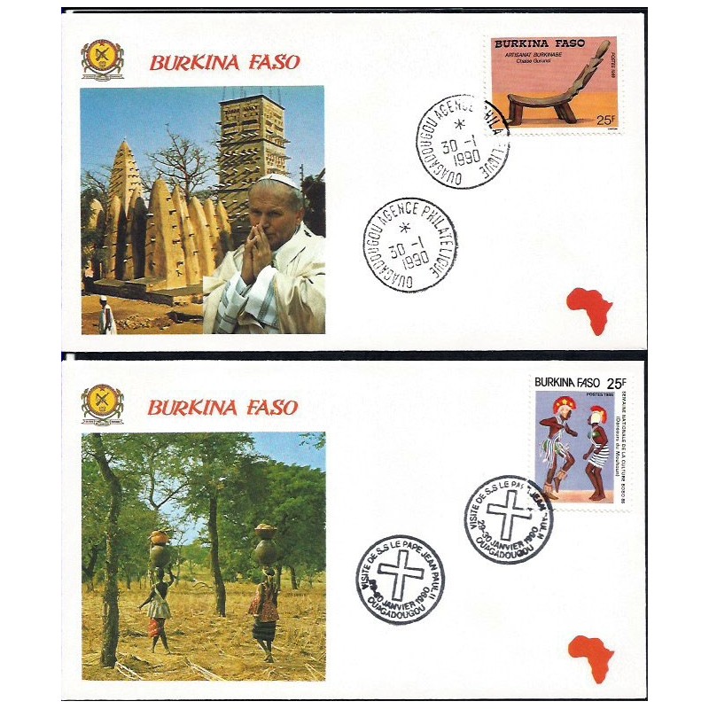 Burkina Faso 1990, Papież Jan Paweł II. Komplet 2 datowników