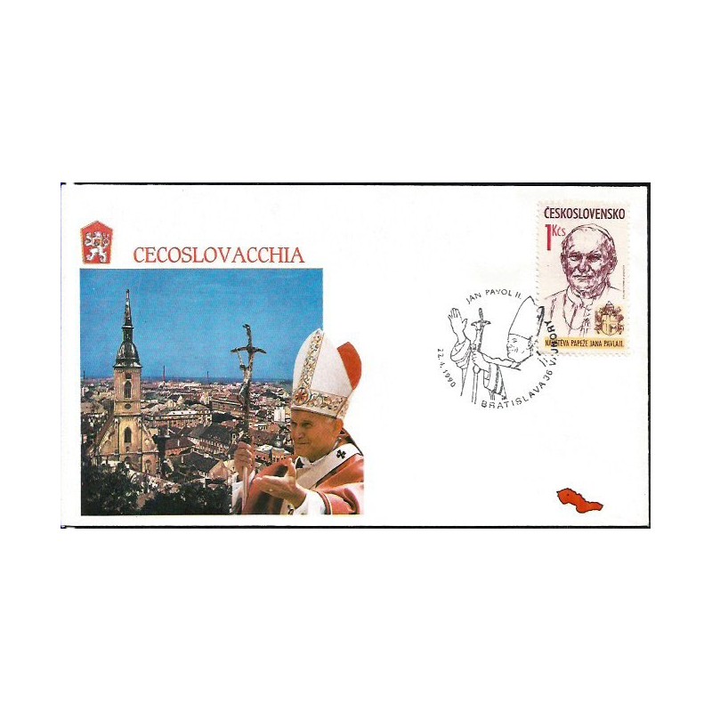 Czechosłowacja 1990, Papież Jan Paweł II. Datownik