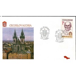 Czechosłowacja 1990, Papież Jan Paweł II. Datownik