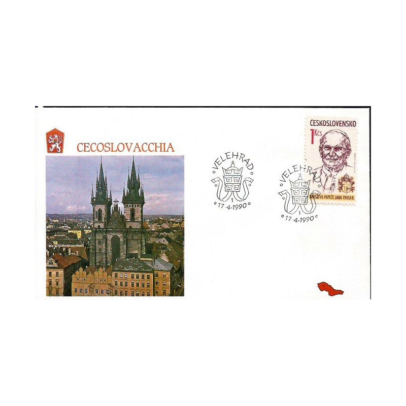 Czechosłowacja 1990, Papież Jan Paweł II. Datownik
