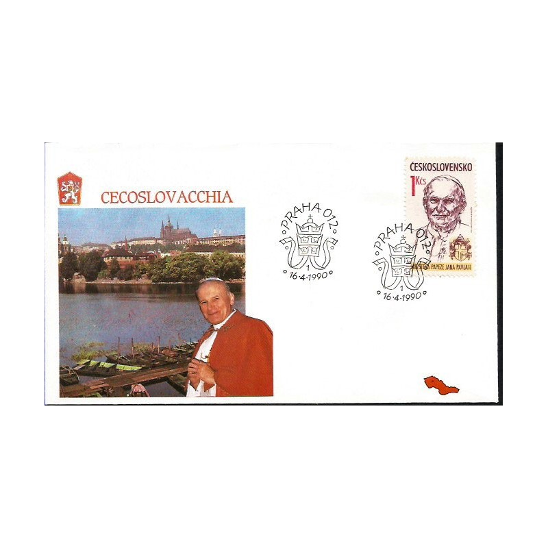 Czechosłowacja 1990, Papież Jan Paweł II. FDC