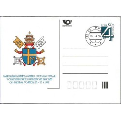 Czechy 1997, Papież Jan Paweł II. Cp kasowana