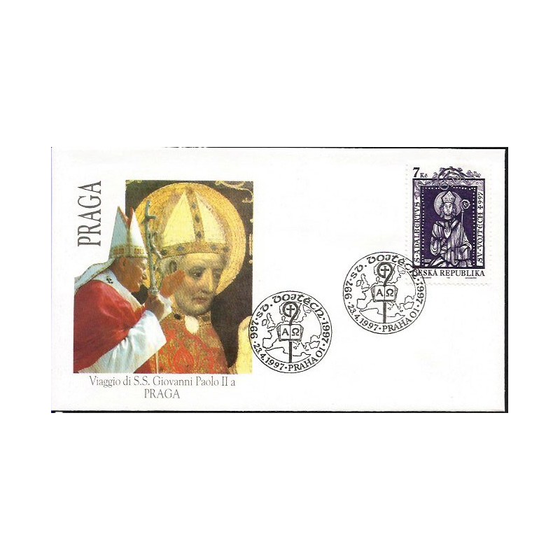 Czechy 1997, Święty Wojciech, Papież Jan Paweł II. FDC