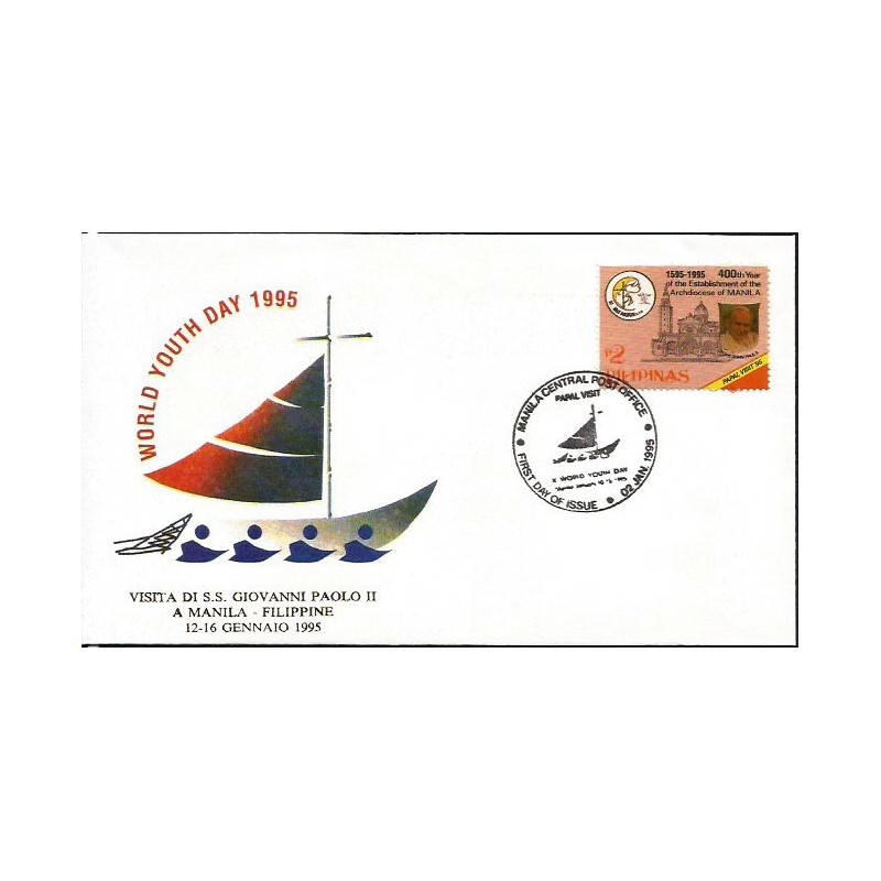 Filipiny 1995, Papież Jan Paweł II. FDC