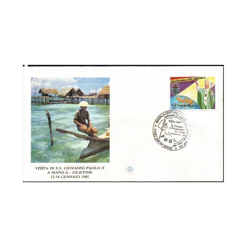Filipiny 1995, Papież Jan Paweł II. FDC