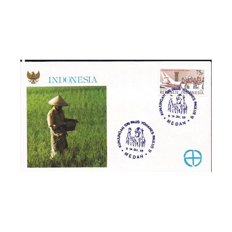 Indonezja 1989, Papież Jan Paweł II. Datownik