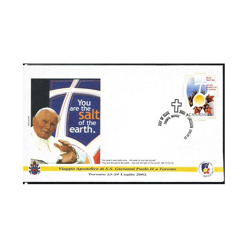Kanada 2002, Papież Jan Paweł II, Światowe Dni Młodzieży. FDC