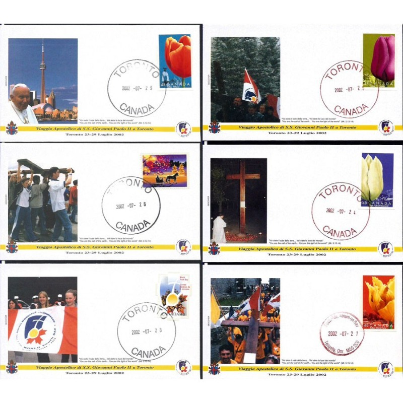 Kanada 2002, Papież Jan Paweł II. Komplet 6 datowników