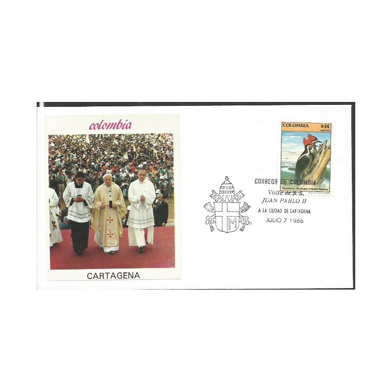 Kolumbia 1986, Papież Jan Paweł II. Datownik