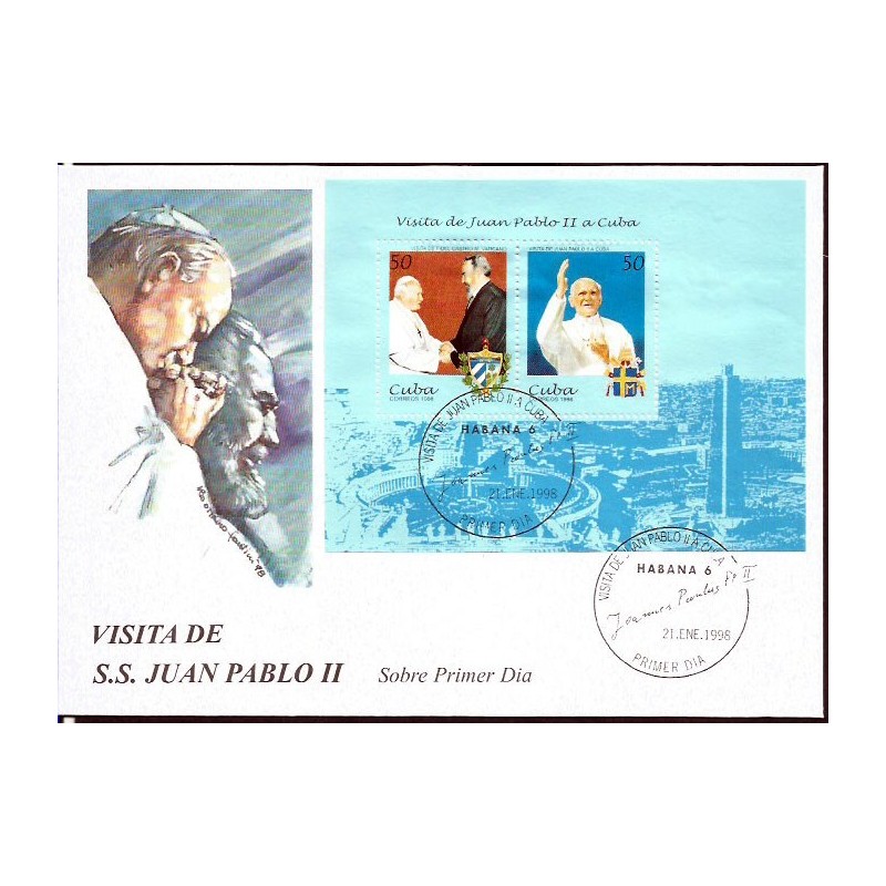Kuba 1998, Papież Jan Paweł II. FDC