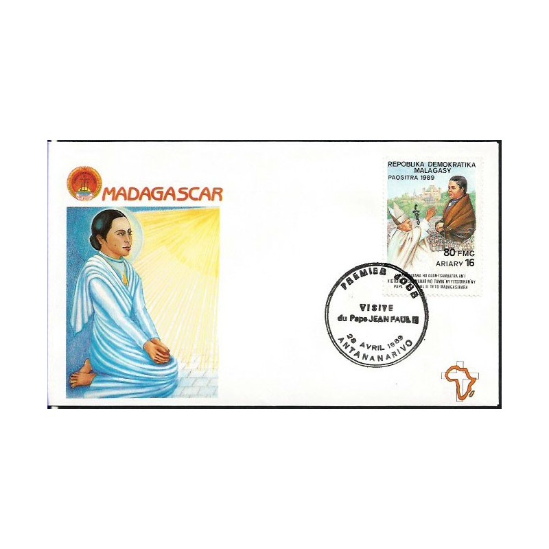 Madagaskar 1989, Papież Jan Paweł II. FDC