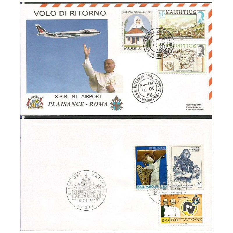 Mauritius 1989, Papież Jan Paweł II. Lot