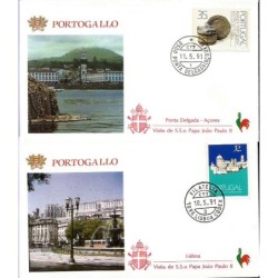 Portugalia 1991, Papież Jan Paweł II. Zestaw 2 kopert