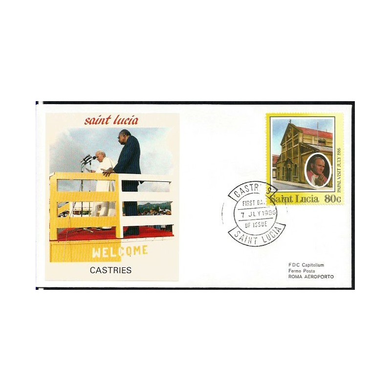 Saint Lucia 1984, Papież Jan Paweł II. FDC