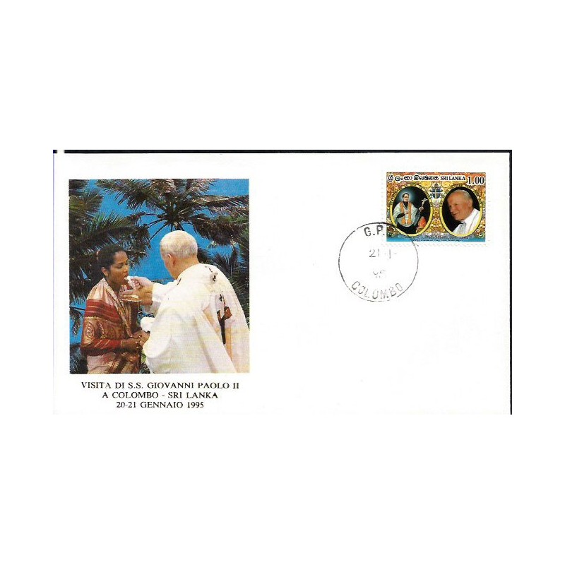 Sri Lanka 1995, Papież Jan Paweł II. Datownik