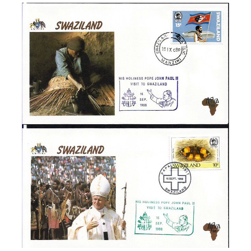 Swaziland 1988, Papież Jan Paweł II. Komplet 2 datowników