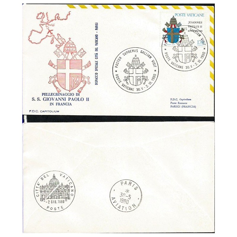 Watykan 1980, Papież Jan Paweł II, Francja. Lot