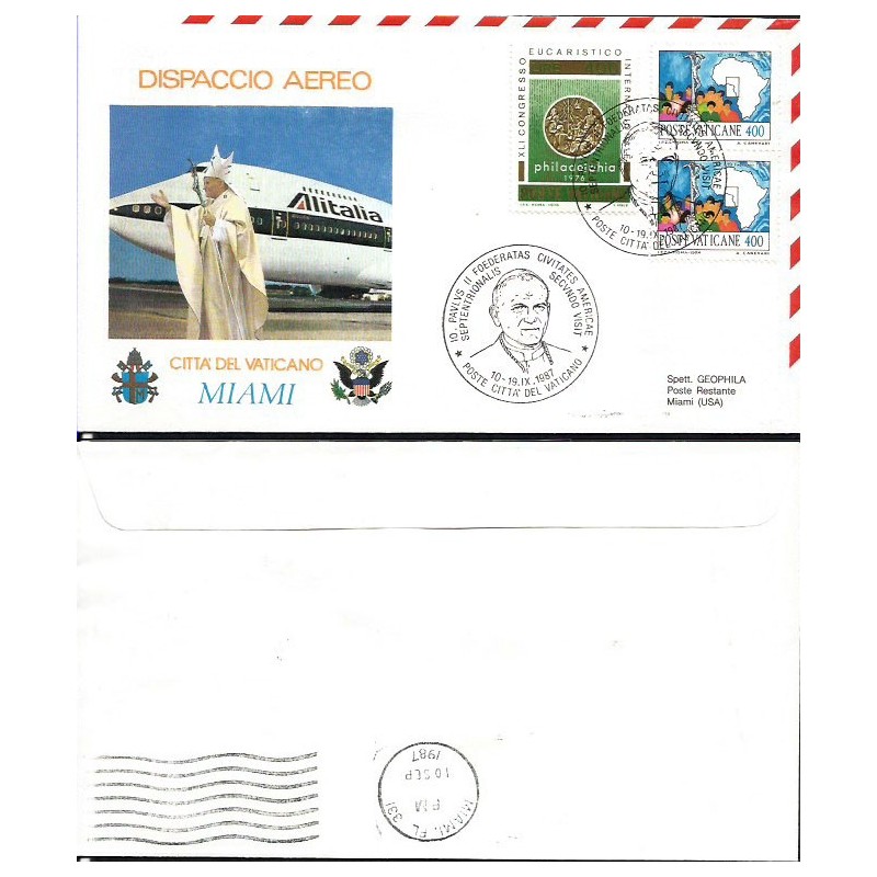 Watykan 1987, Papież Jan Paweł II, USA. Lot