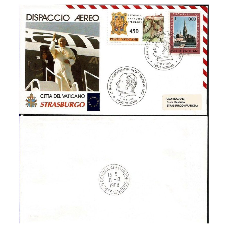 Watykan 1988, Papież Jan Paweł II, Strasburg. Lot