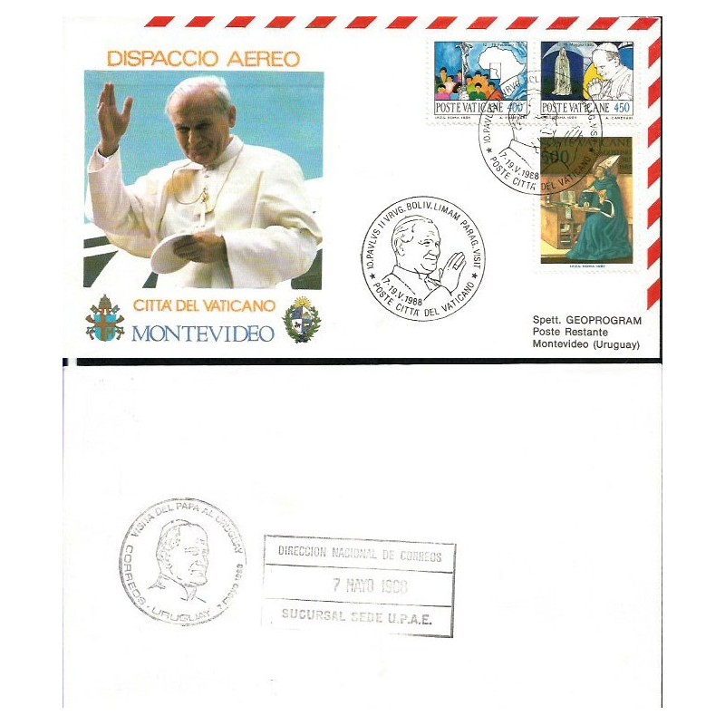Watykan 1988, Papież Jan Paweł II, Urugwaj. Lot