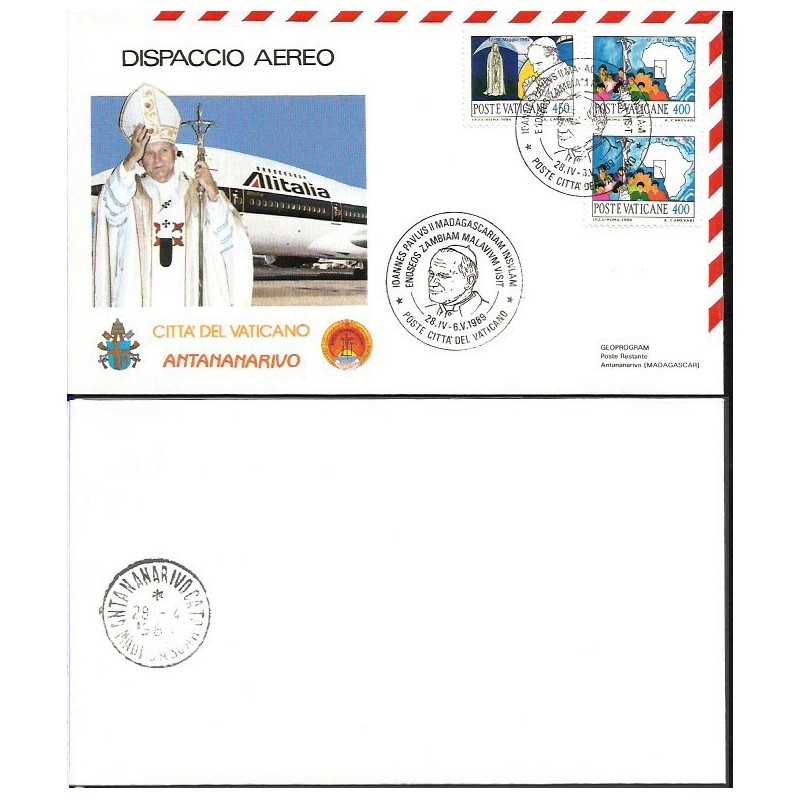 Watykan 1989, Papież Jan Paweł II, Madagaskar. Lot